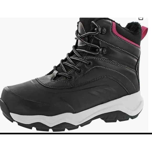 Khombu Women's Riley Outdoor Hiking Boots Black with Pink Accents Size 8 - Picture 4 of 5